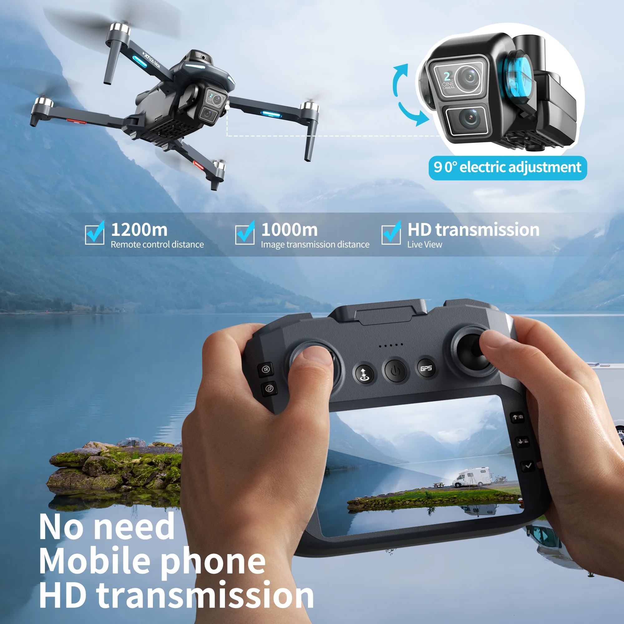 Dron GPS Original XT606 MAX HD - Drone Surveying reseña y precio